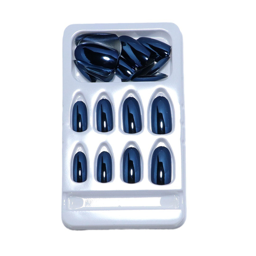 Removable Electroplating Fake Nails – Wearable Blue Design