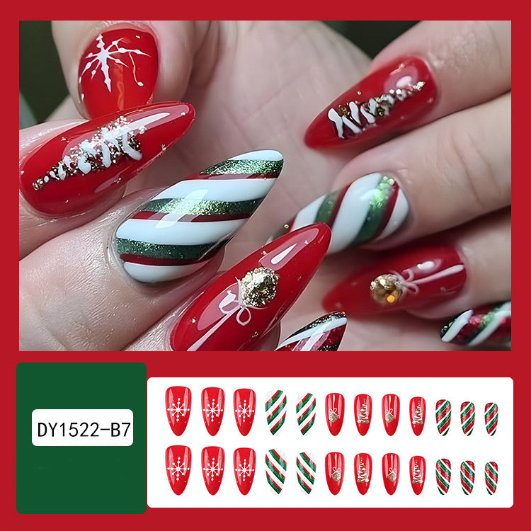 24pcs Holiday Christmas False Nails – Festive Nail Designs for a Seasonal Look