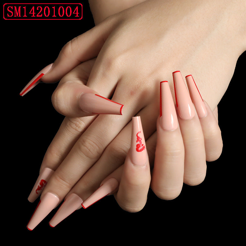 Assemble Ballet Trapezoidal Coffin Fake Nails – Wearable Nail Art Patches"