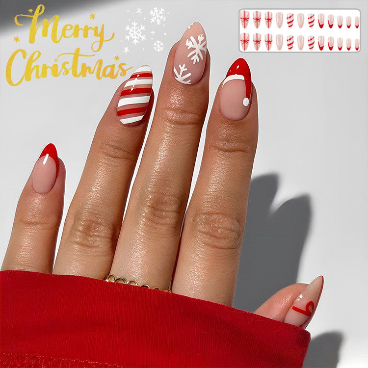 24pcs Holiday Christmas False Nails – Festive Nail Designs for a Seasonal Look