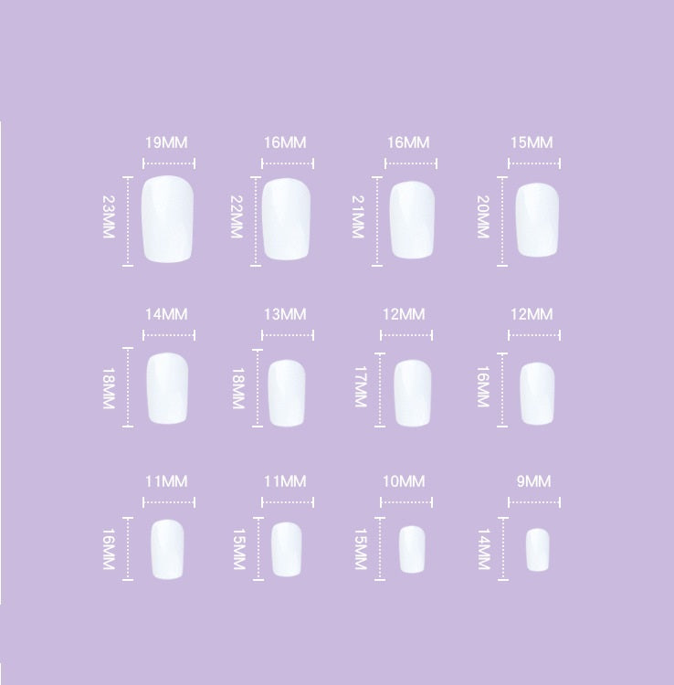 French Simplicity: Short White Ready-to-Wear Fake Nails with Detachable Nail Stickers