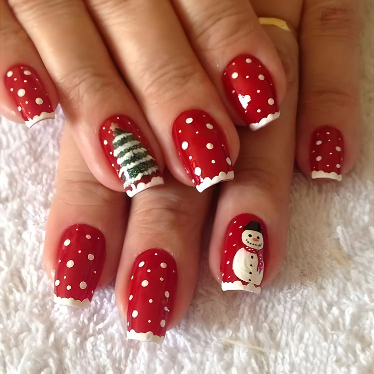 24pcs Holiday Christmas False Nails – Festive Nail Designs for a Seasonal Look