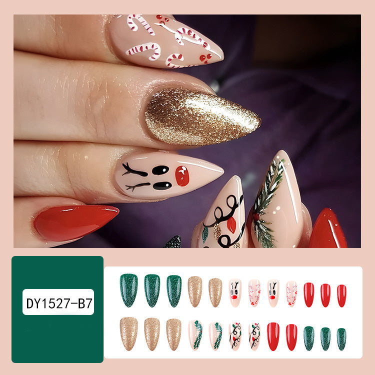 24pcs Holiday Christmas False Nails – Festive Nail Designs for a Seasonal Look