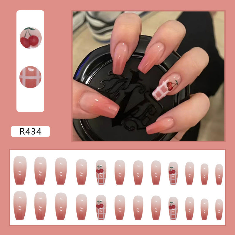 Crystal Butterfly Finished Fake Nails – Ready-to-Wear Nail Set