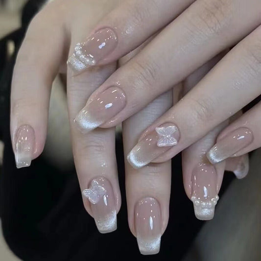 Handmade Classic Armor Fake Nails – Removable Nail Stickers and Finished Nail Tips for Timeless Style