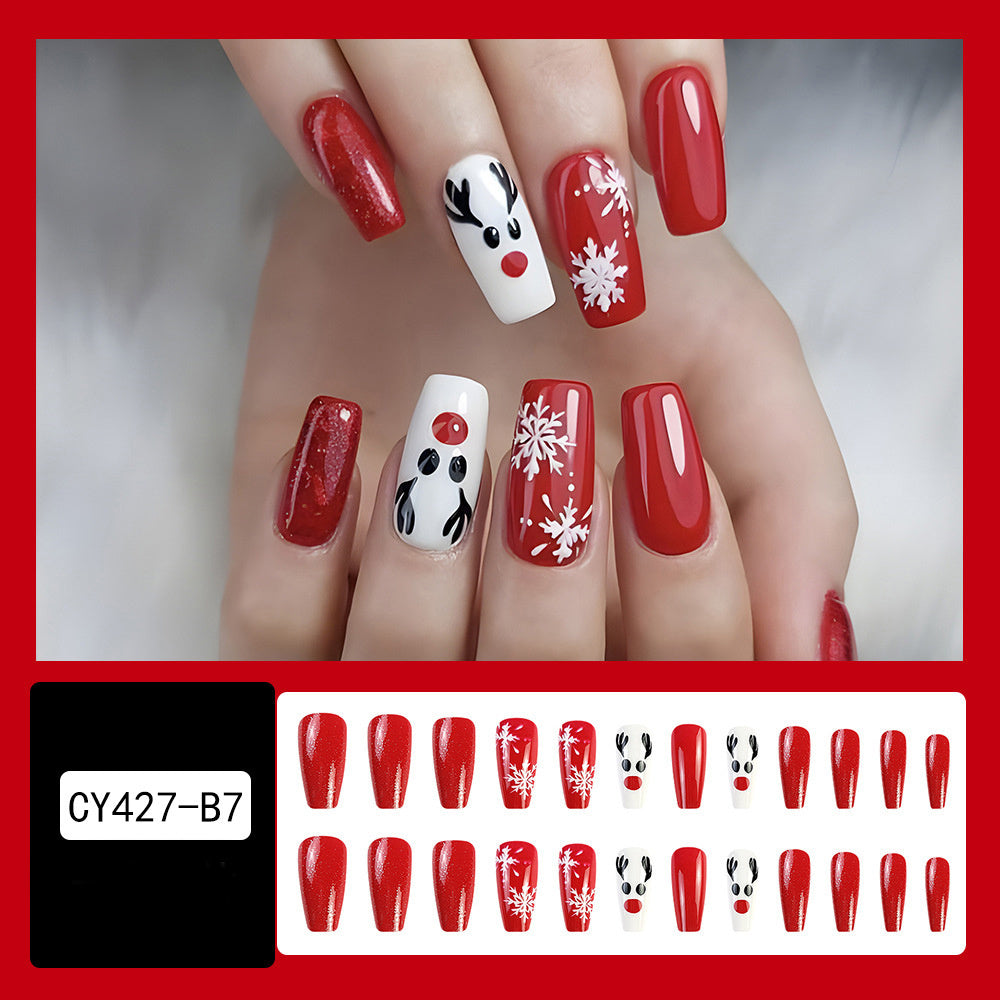 24pcs Holiday Christmas False Nails – Festive Nail Designs for a Seasonal Look