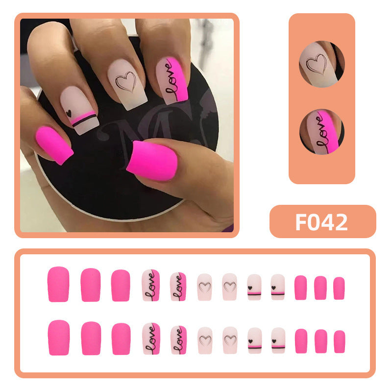 Valentine's Day Love Fake Nails – Romantic Manicure Set