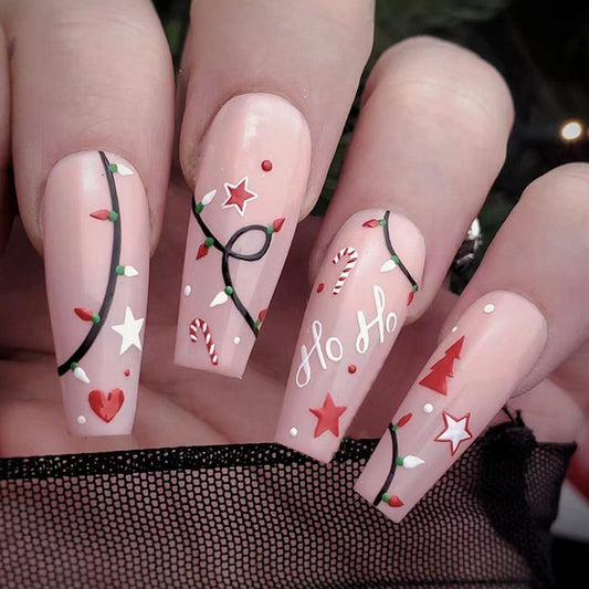 Christmas Mid-length Ballet press-0n Nails