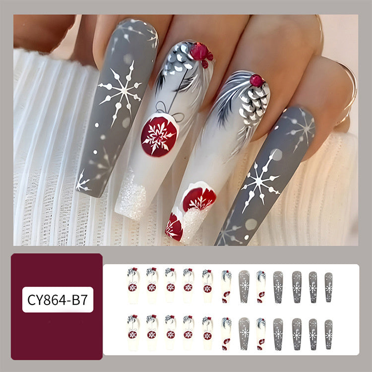 24pcs Holiday Christmas False Nails – Festive Nail Designs for a Seasonal Look