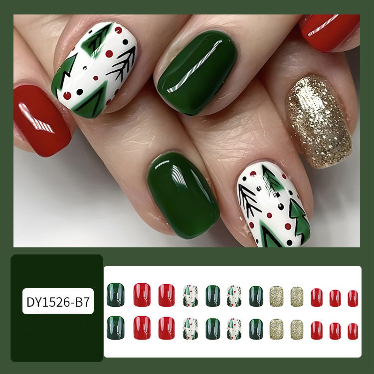 24pcs Holiday Christmas False Nails – Festive Nail Designs for a Seasonal Look