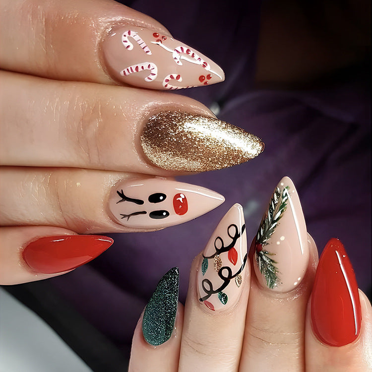 24pcs Holiday Christmas False Nails – Festive Nail Designs for a Seasonal Look