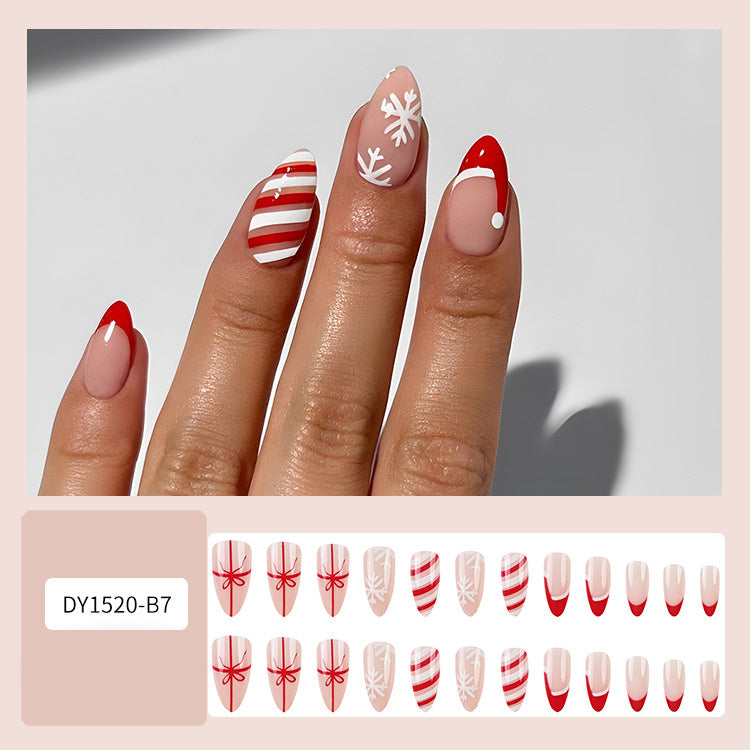 24pcs Holiday Christmas False Nails – Festive Nail Designs for a Seasonal Look